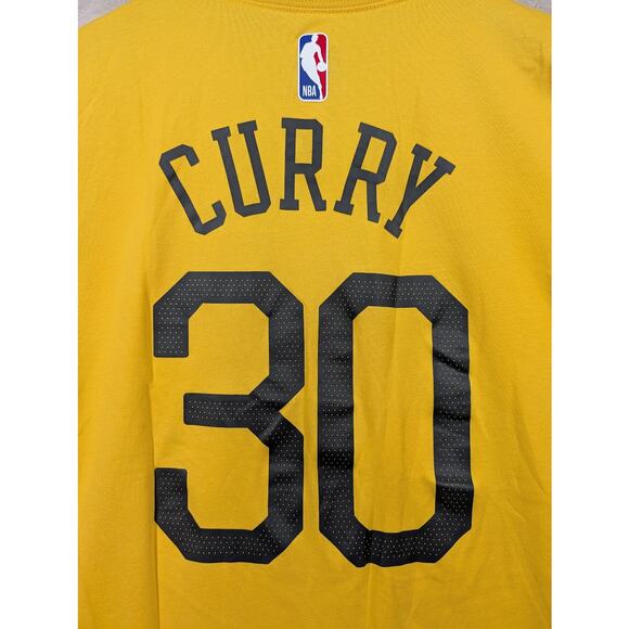 Nike Golden State Warriors Stephen Curry 30 The Town Yellow Shirt Size Small - Picture 8 of 8